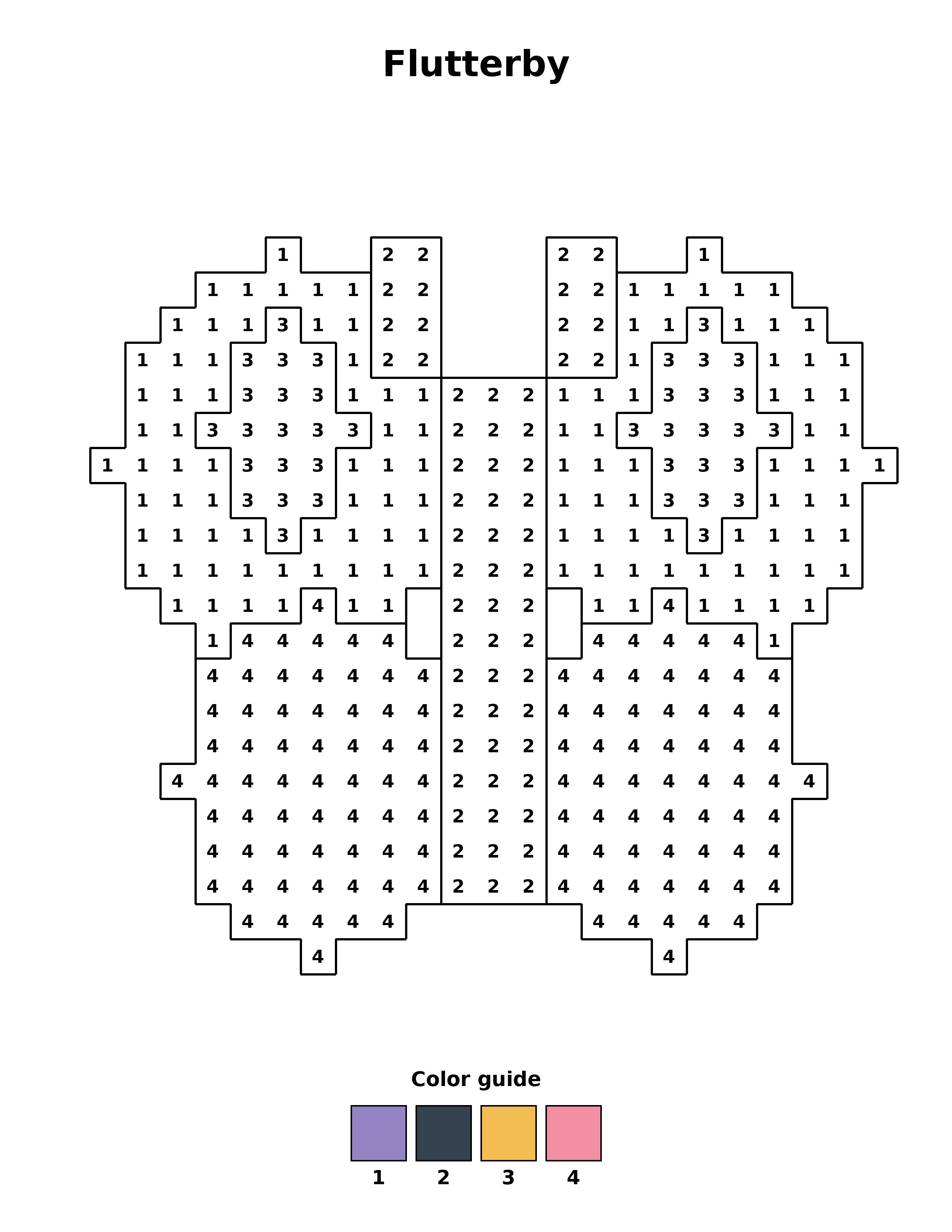 Free printable flutterby coloring page