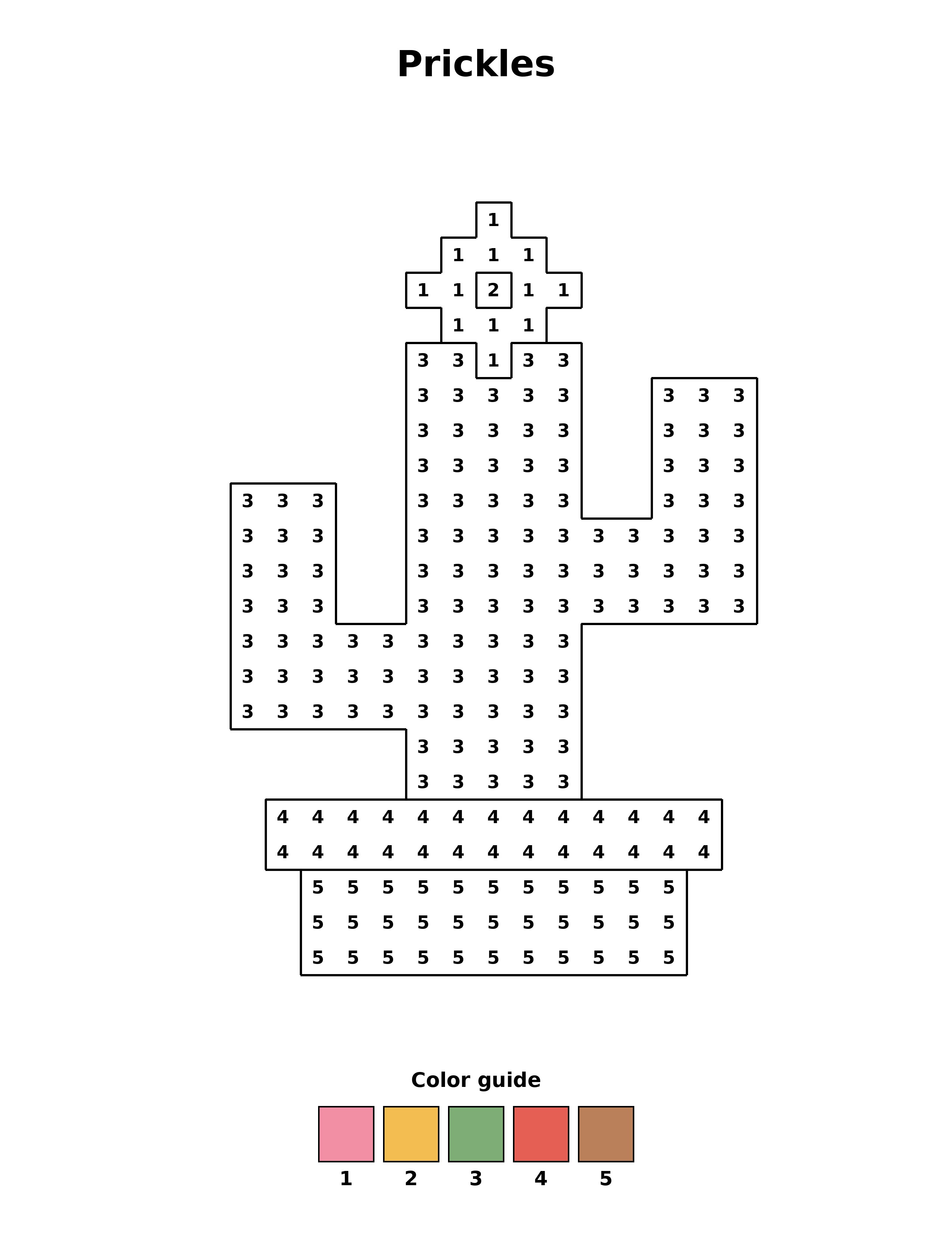Free printable prickles coloring page — black and white line art for kids