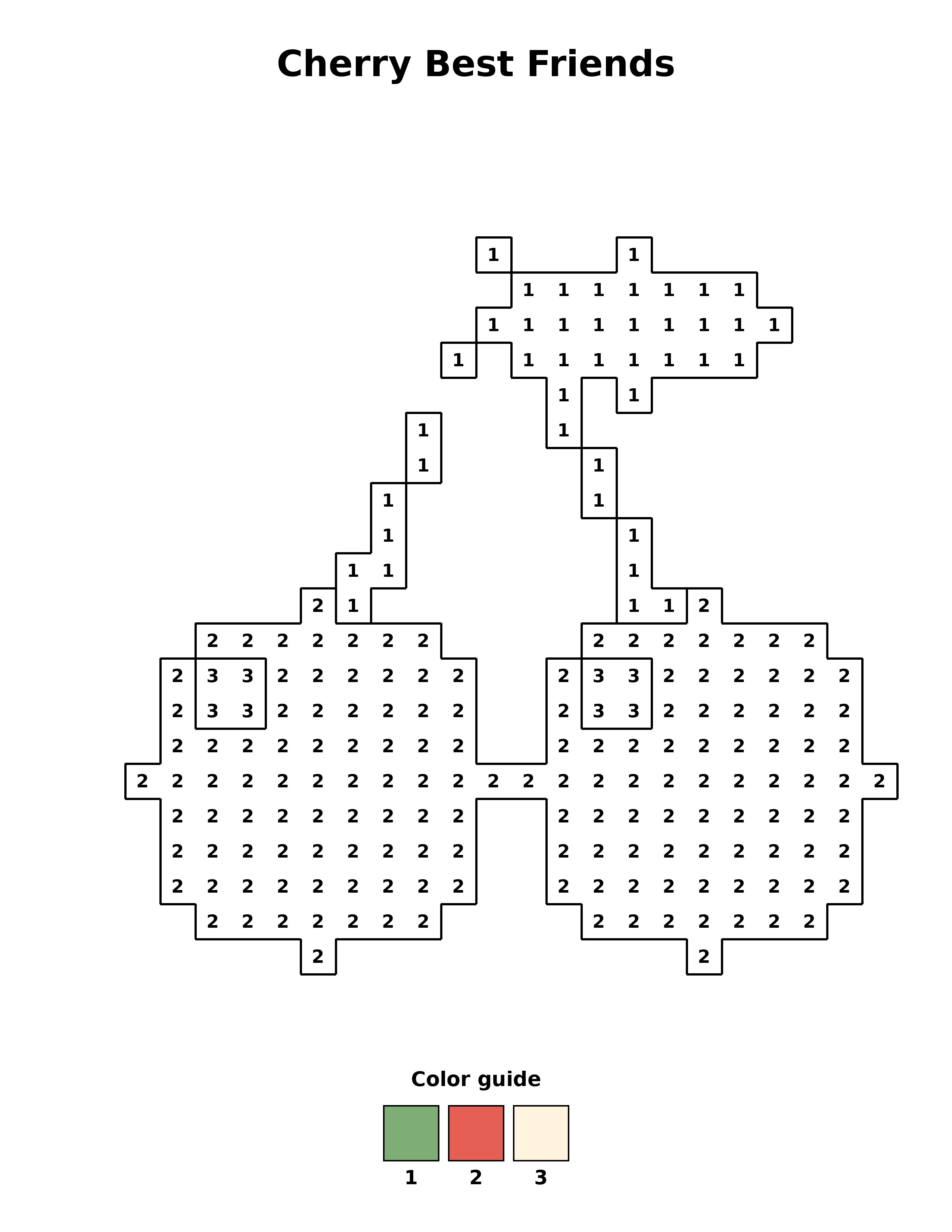 Free printable cherry best friends coloring page — black and white line art for kids