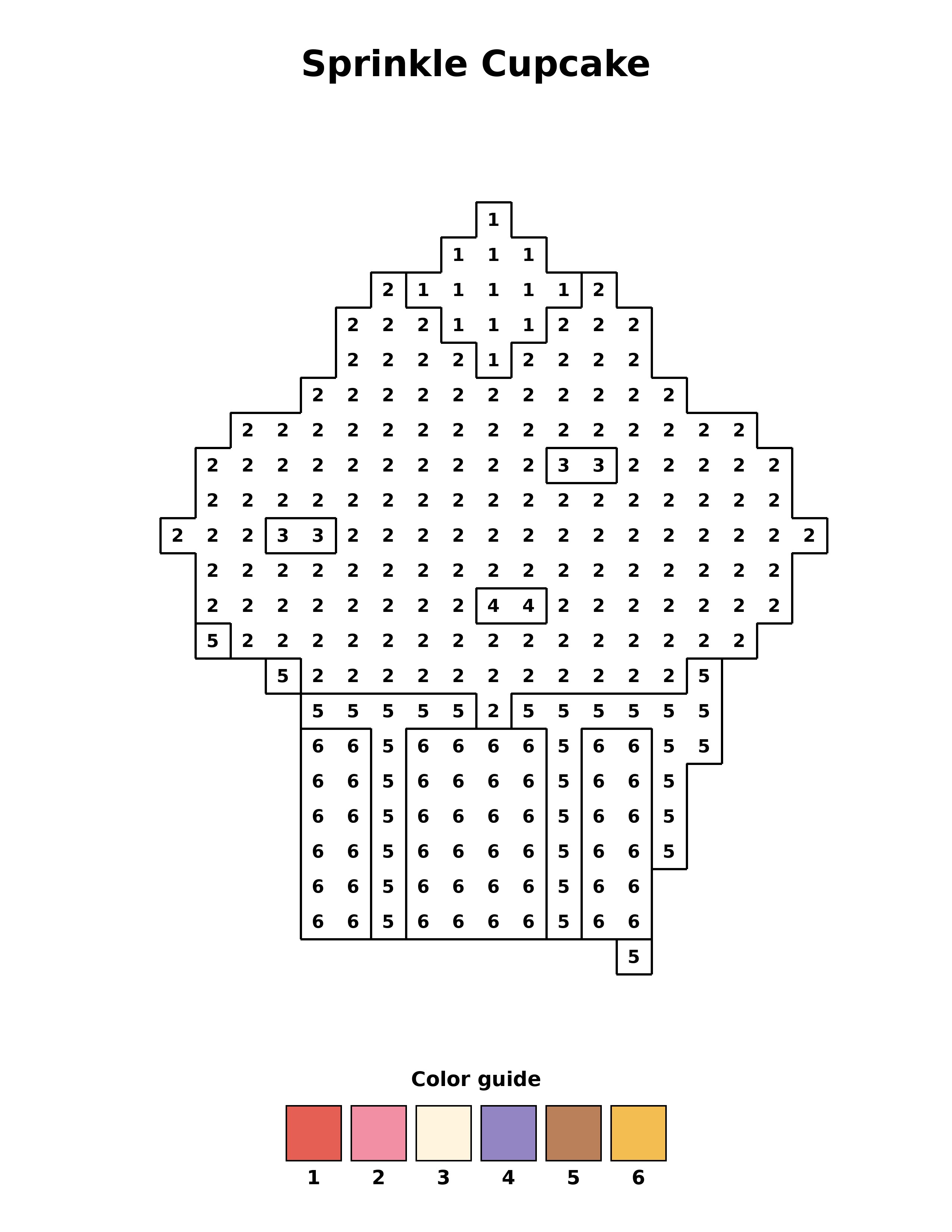 Free printable sprinkle cupcake coloring page