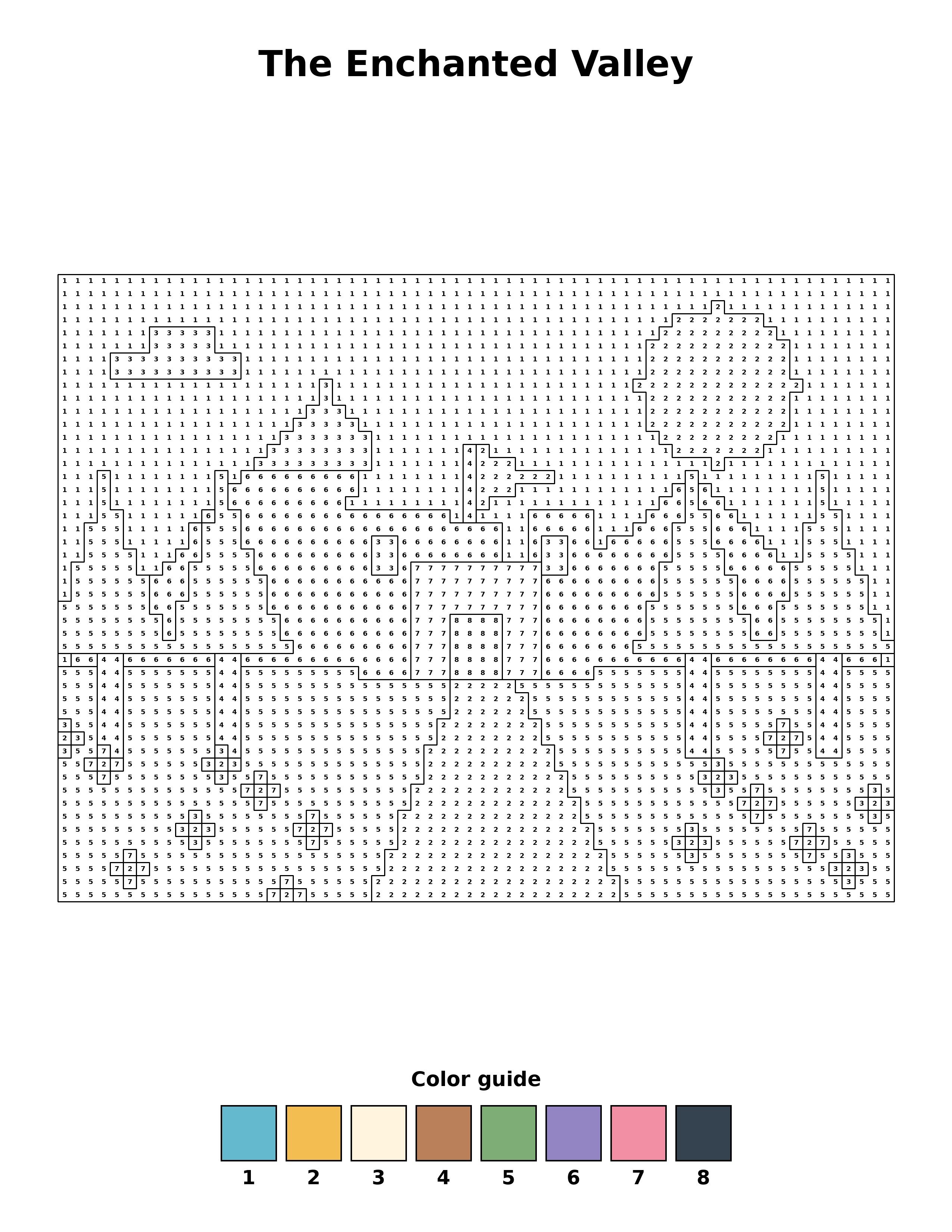 Free printable the enchanted valley coloring page
