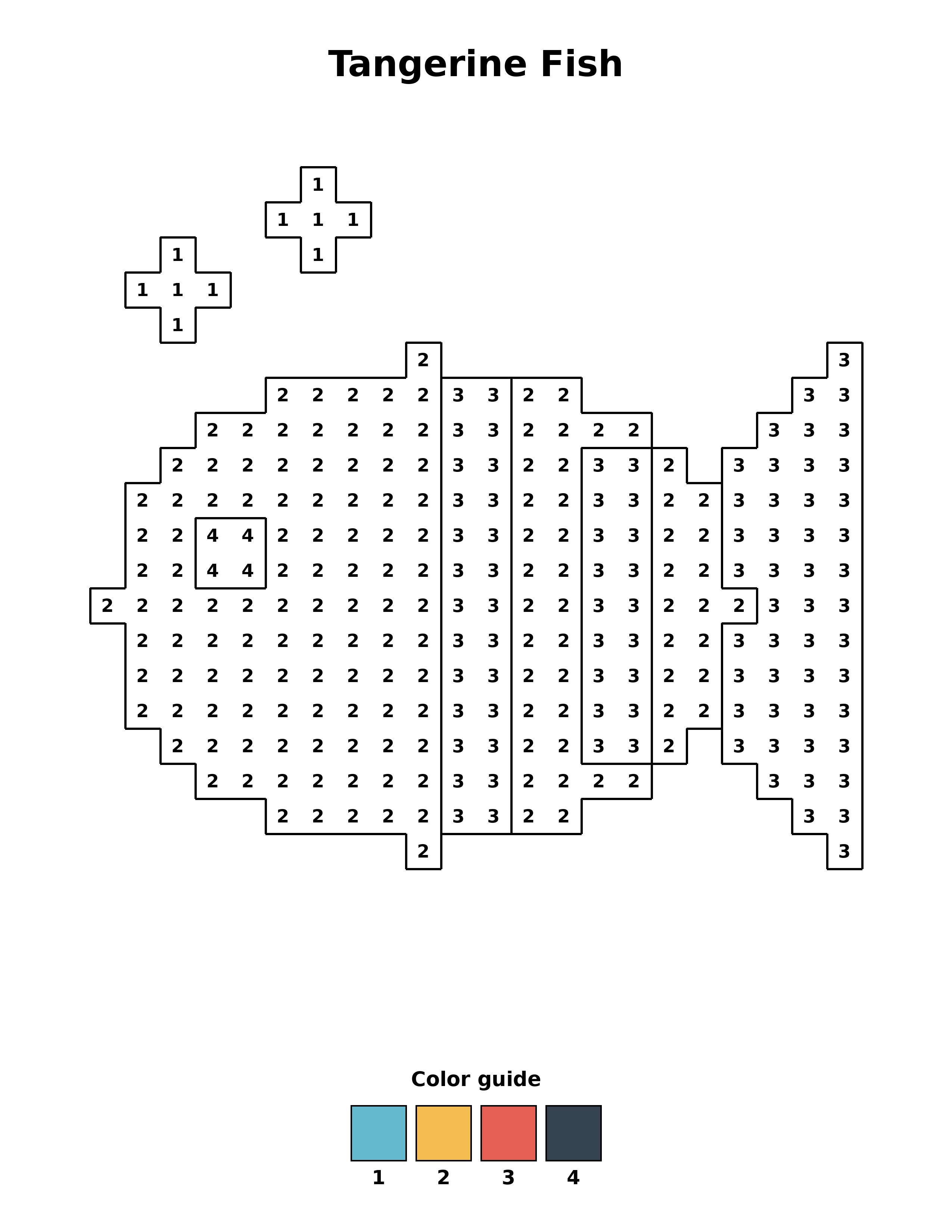 Free printable tangerine fish coloring page