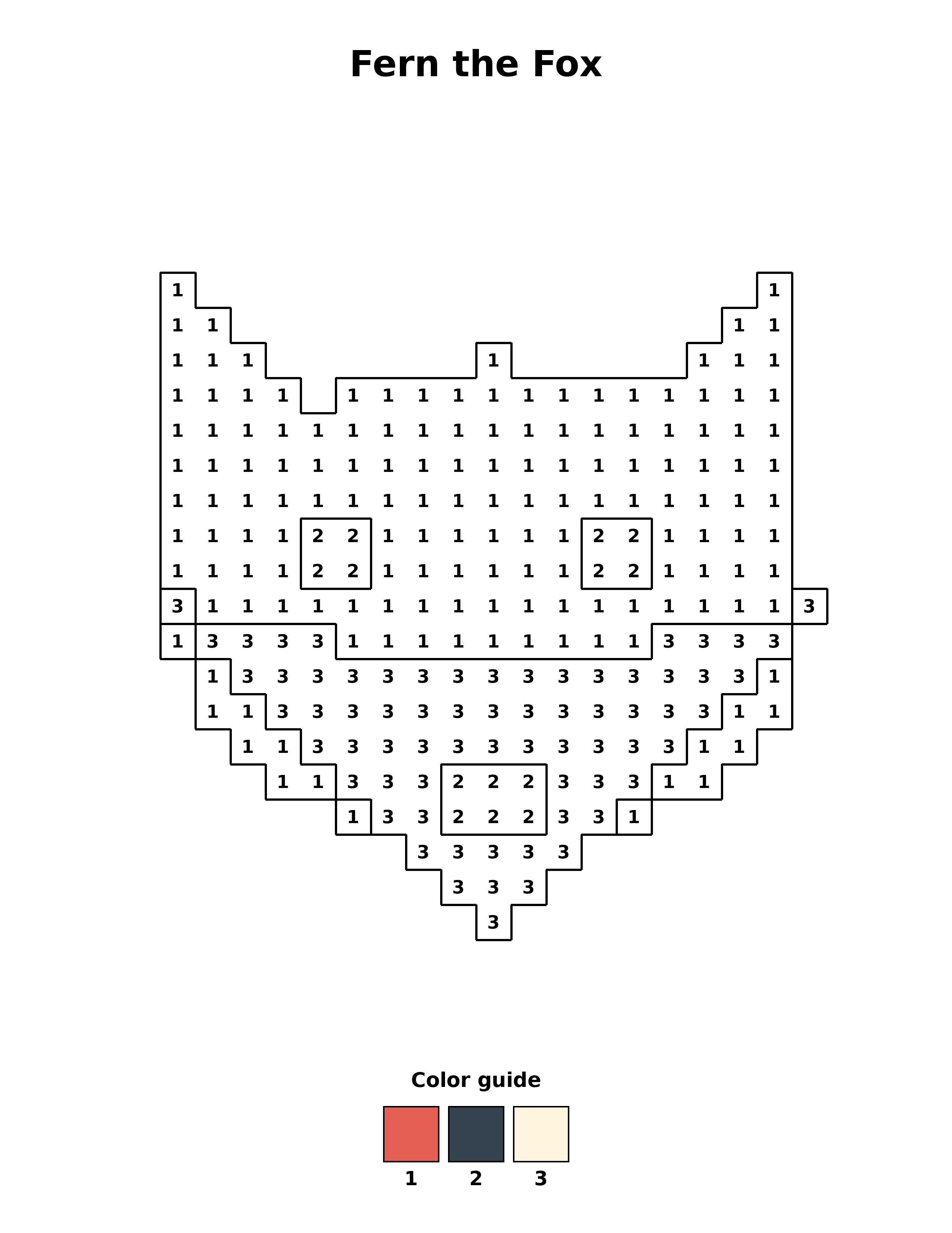 Free printable fern the fox coloring page