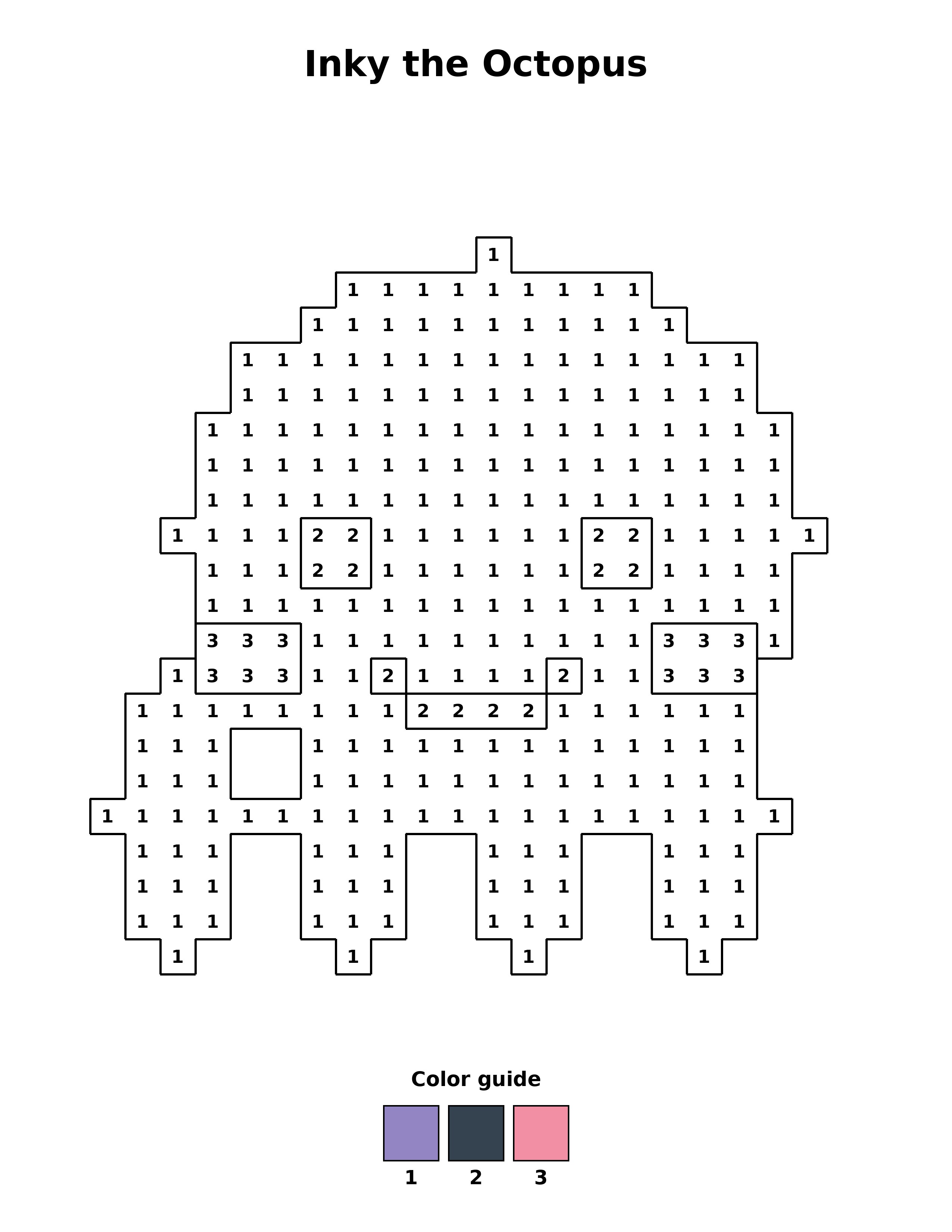 Free printable inky the octopus coloring page