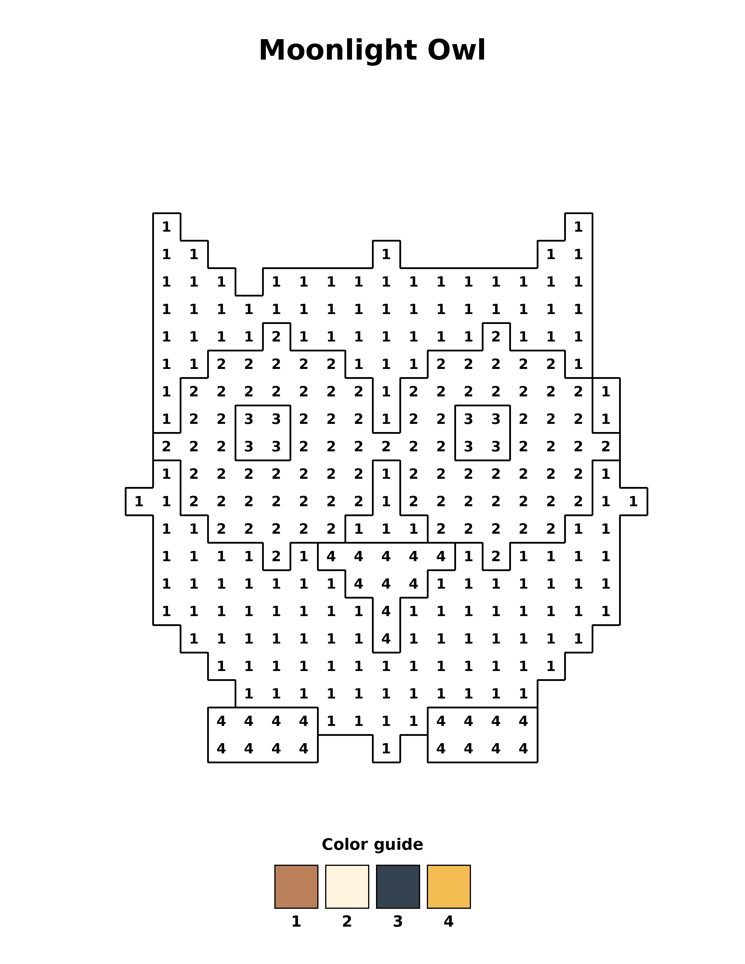 Free printable moonlight owl coloring page