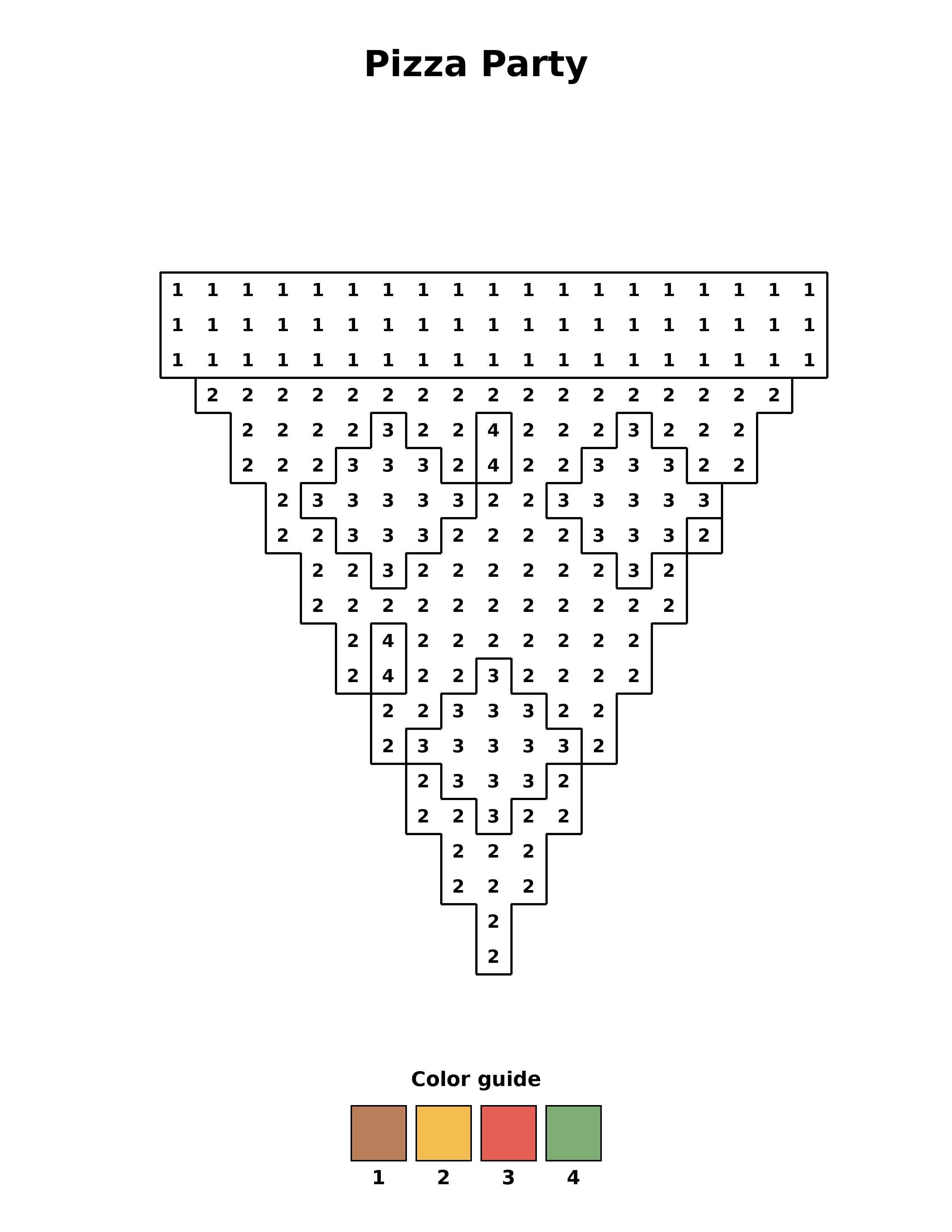 Free printable pizza party coloring page