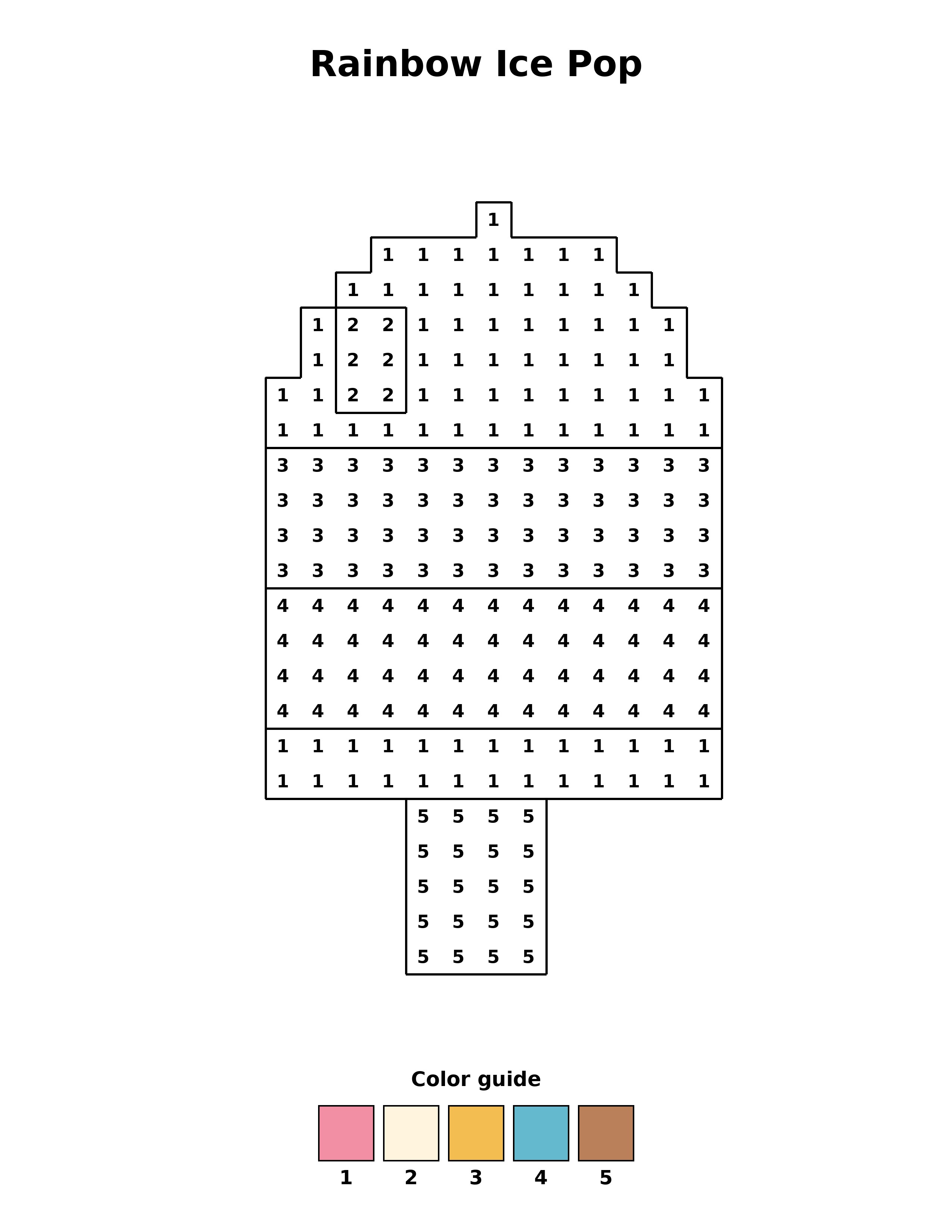 Free printable rainbow ice pop coloring page