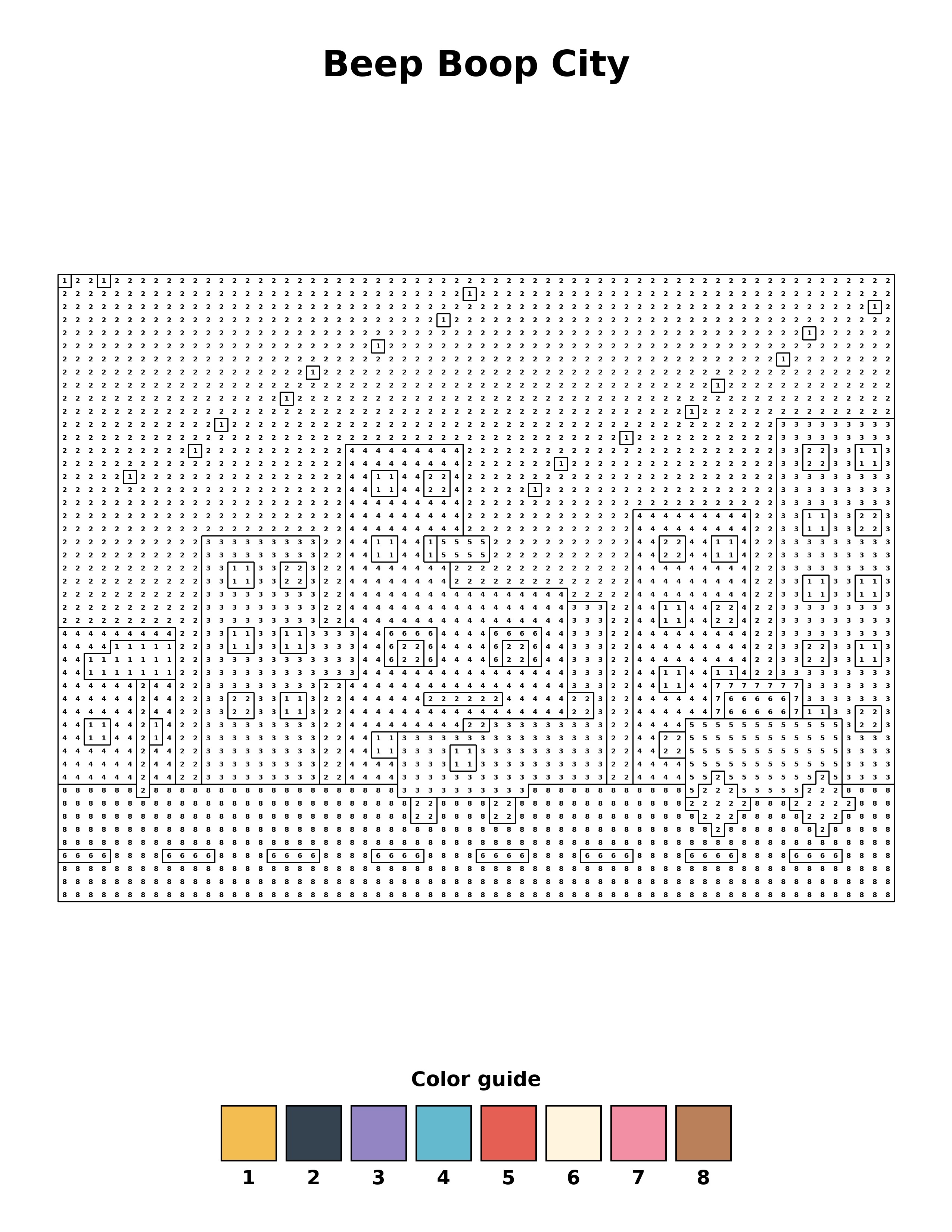Free printable beep boop city coloring page