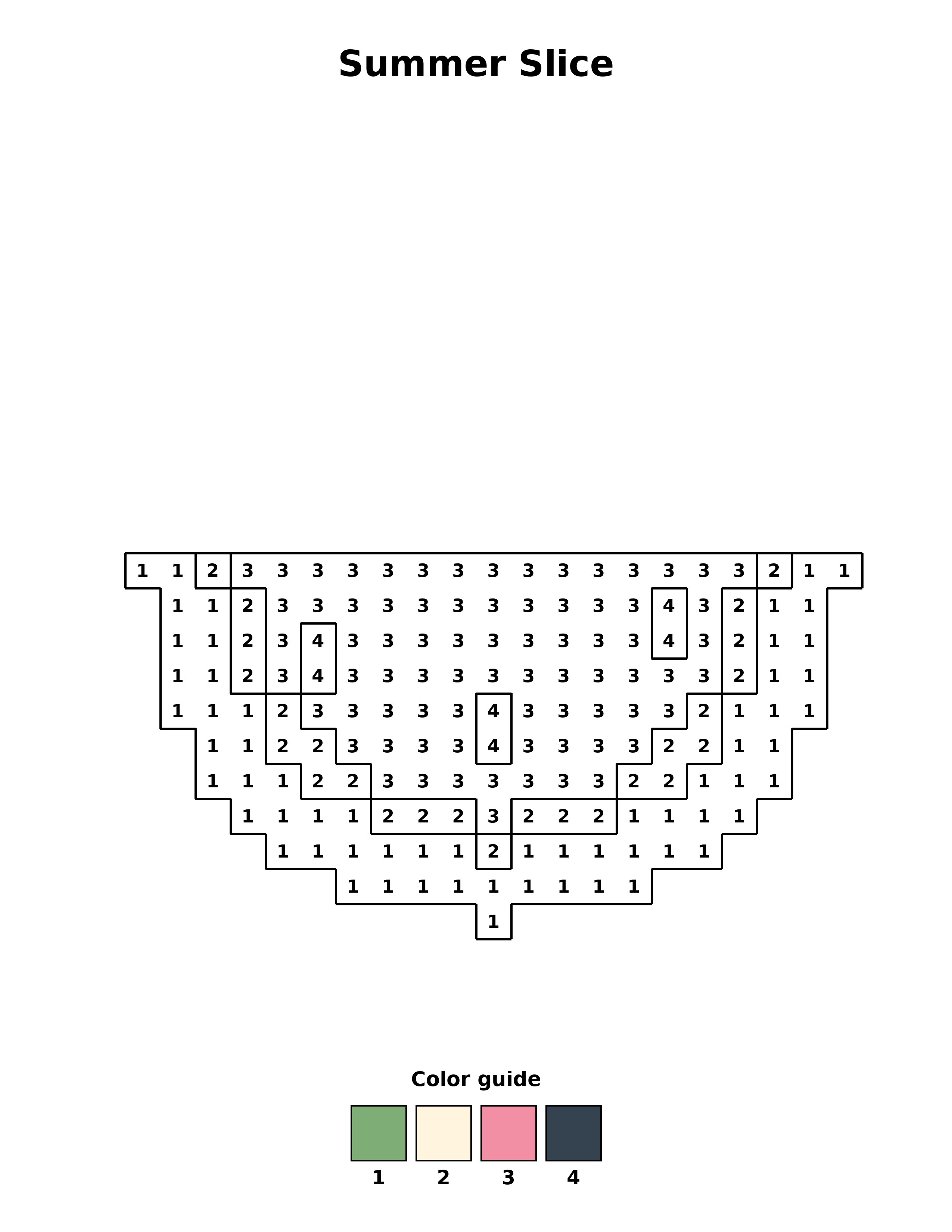 Free printable summer slice coloring page — black and white line art for kids