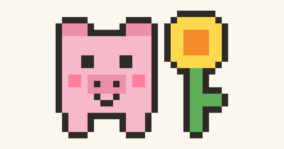 Block Piglet, a printable color-by-number page