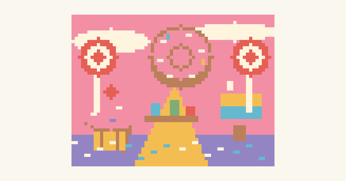 Candy Cloud Carnival, a printable color-by-number page