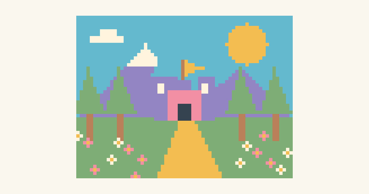 The Enchanted Valley, a printable color-by-number page