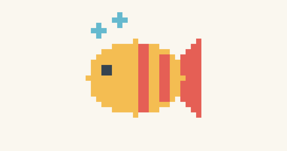 Tangerine Fish, a finished pixel picture