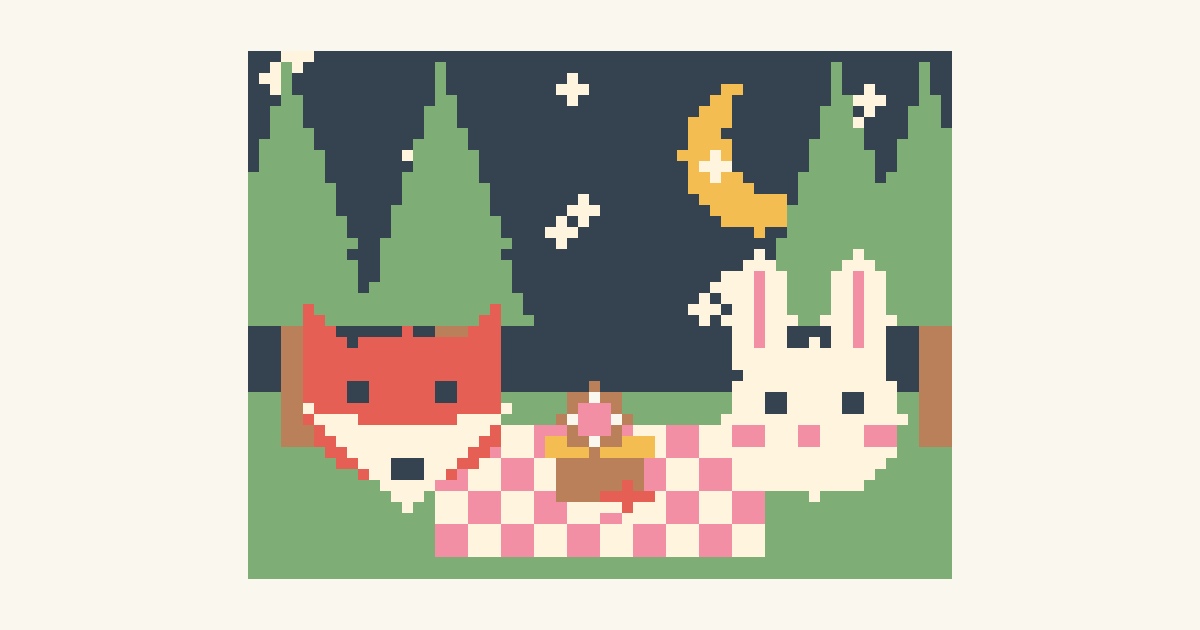 The Midnight Picnic, a printable color-by-number page