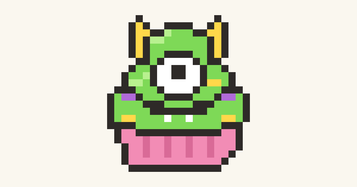 Monster Cupcake, a printable color-by-number page