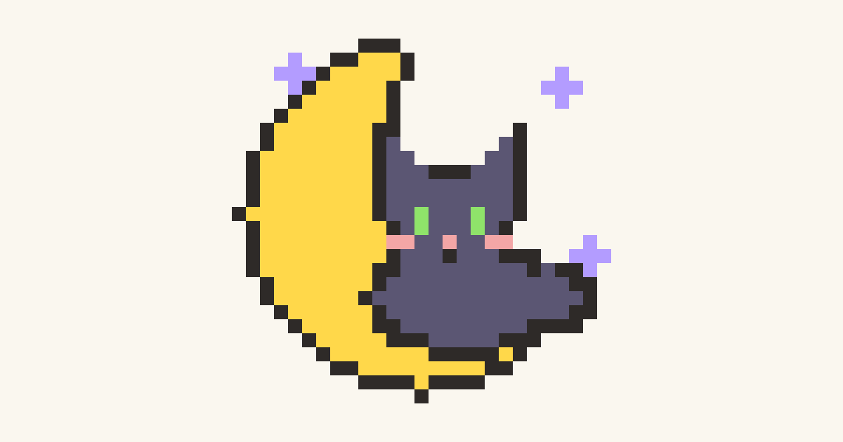 Moon Cat, a finished pixel picture