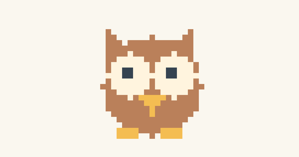 Moonlight Owl, a finished pixel picture