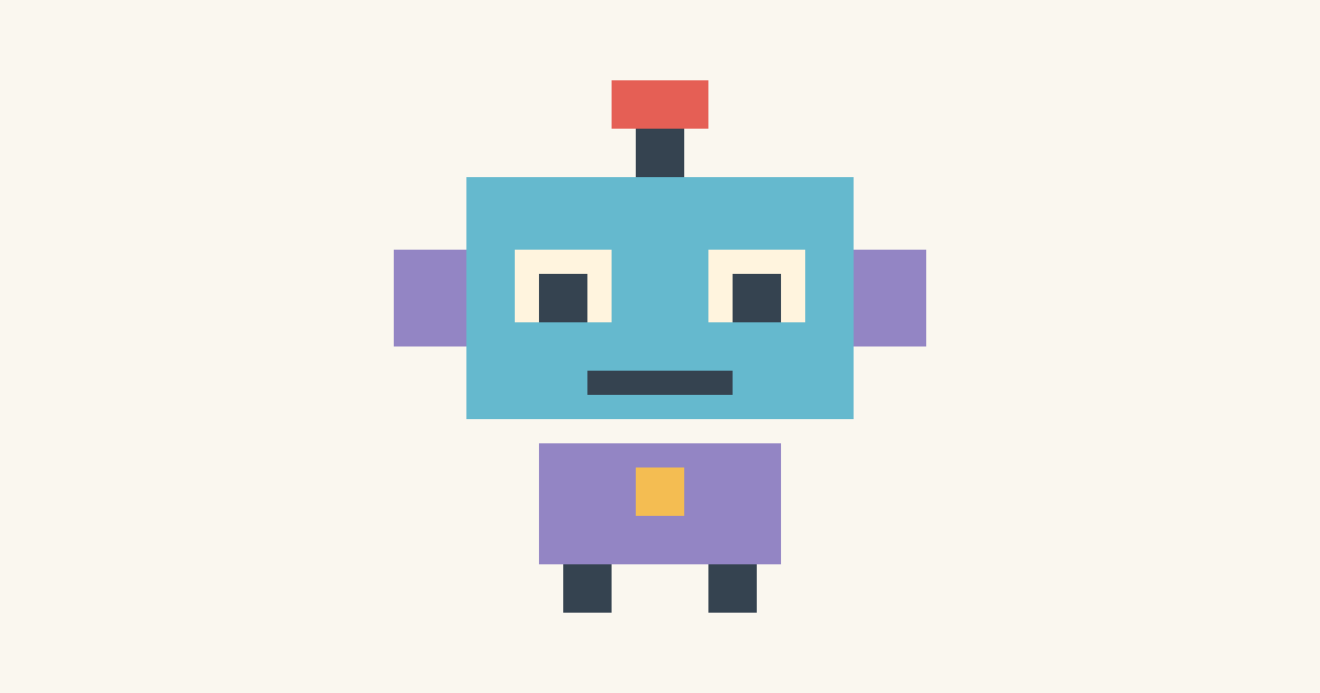 Beep Boop Buddy, a printable color-by-number page