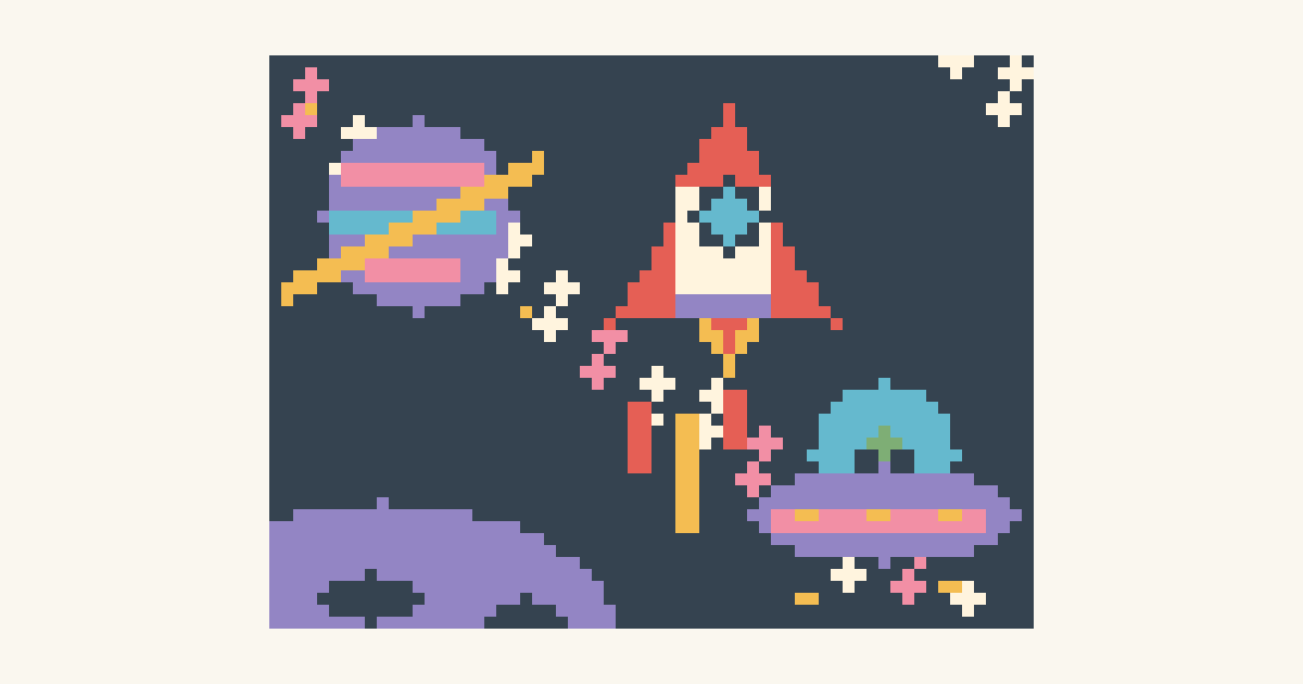 The Great Space Parade, a printable color-by-number page