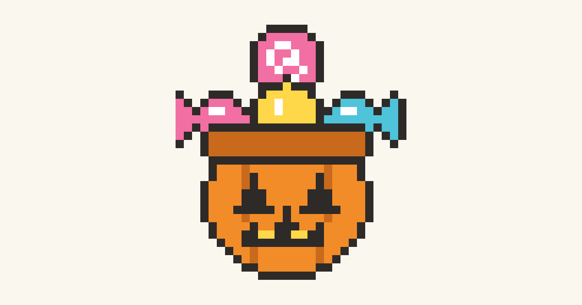Treat Bucket, a printable color-by-number page