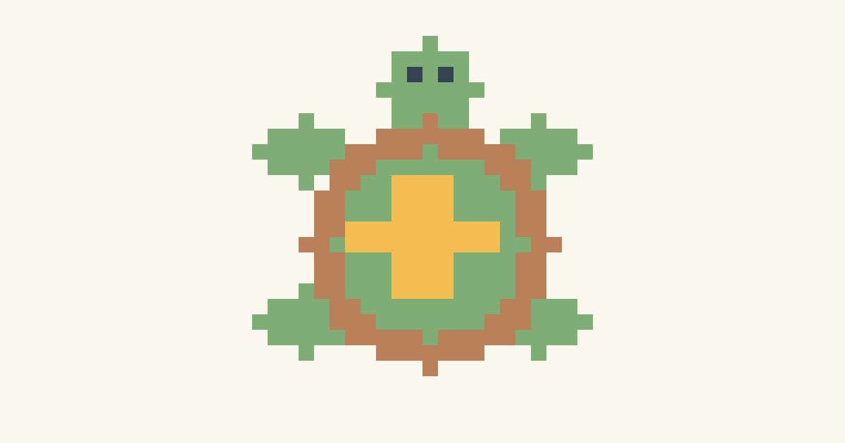 Tiny Tide Turtle, a finished pixel picture