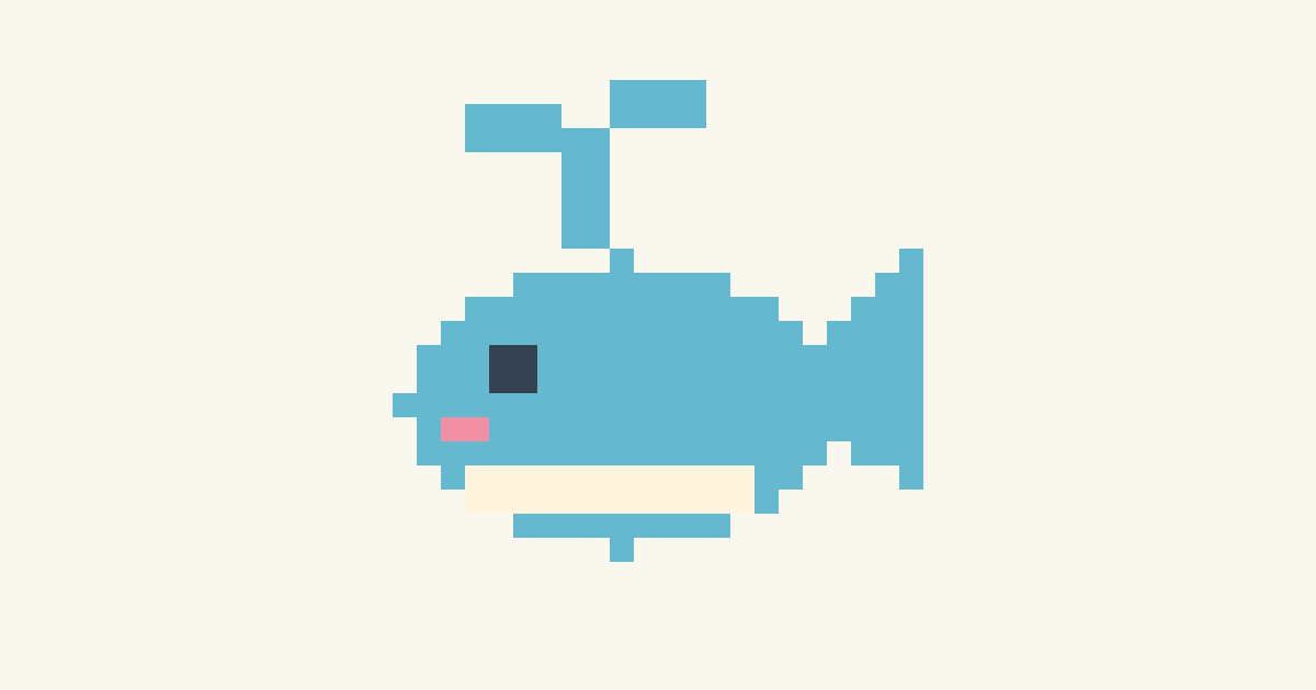 Bubble Whale, a printable color-by-number page